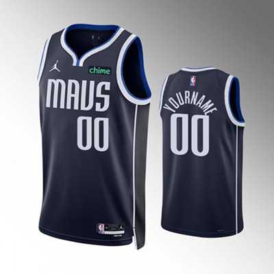 Men & Youth Customized Dallas Mavericks Active Player Navy Statement Edition Stitched Jersey